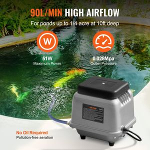 Pompa ad aria lineare flusso 90l/Min aerano acqua 1/4 acro stagni 10 piedi di profondità per i ristoranti di pesce allevamenti ittici di acquacoltura-rifiuti - Product Image 3