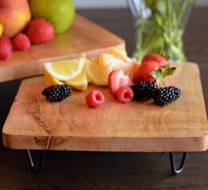 Gran oferta para plato de servicio de madera de mango, juego de alimentos seguros con patas para ensalada, bistec y decoración de mesa de comedor, bandejas decorativas - Product Image 6