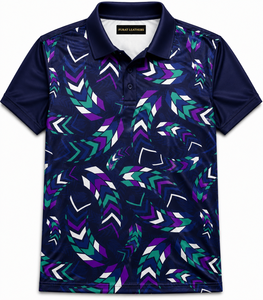 เสื้อเชิ้ตบริษัทสั่งทำพิเศษ 100% โพลีเอสเตอร์ พิมพ์ลายดิจิทัล ลายเรียบ แขนสั้น แห้งเร็ว ผ้าถัก โลโก้ด้านหน้า สไตล์สมาร์ทแคชชวล สำหรับผู้ชาย - Product Image 1