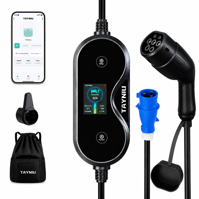 TAYNIU PANDA Electric Car Charger 7kW 32A TYPE 2 Wallbox With 5M Charging Cable for BYD,Kia,Shipping From Brazil No Adapter