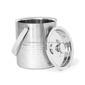 Cubo de Hielo de Acero Inoxidable Martillado Ecológico de 10L Personalizado al por Mayor para Camping, Bar, Restaurante, Enfriador de Botellas de Vino - Product Image 1