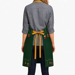 New Collection Christmas <b>Apron</b> Beautiful Printed Design Cotton <b>Kitchen</b> <b>Apron</b> With Pocket At Affordable Price. - Product Image 5