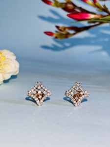 Round Brilliant Cut Natural Diamond <b>Stud</b> <b>Earrings</b> 9K Solid Gold Luxury Women's Wedding Engagement Everyday Wear Jewelry - Product Image 1