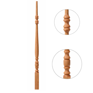 Balaustre Decorativo de Madera de Álamo para Escaleras, Poste de Barandilla Contemporáneo, Material de Construcción para Interiores de Viviendas - Product Image 2