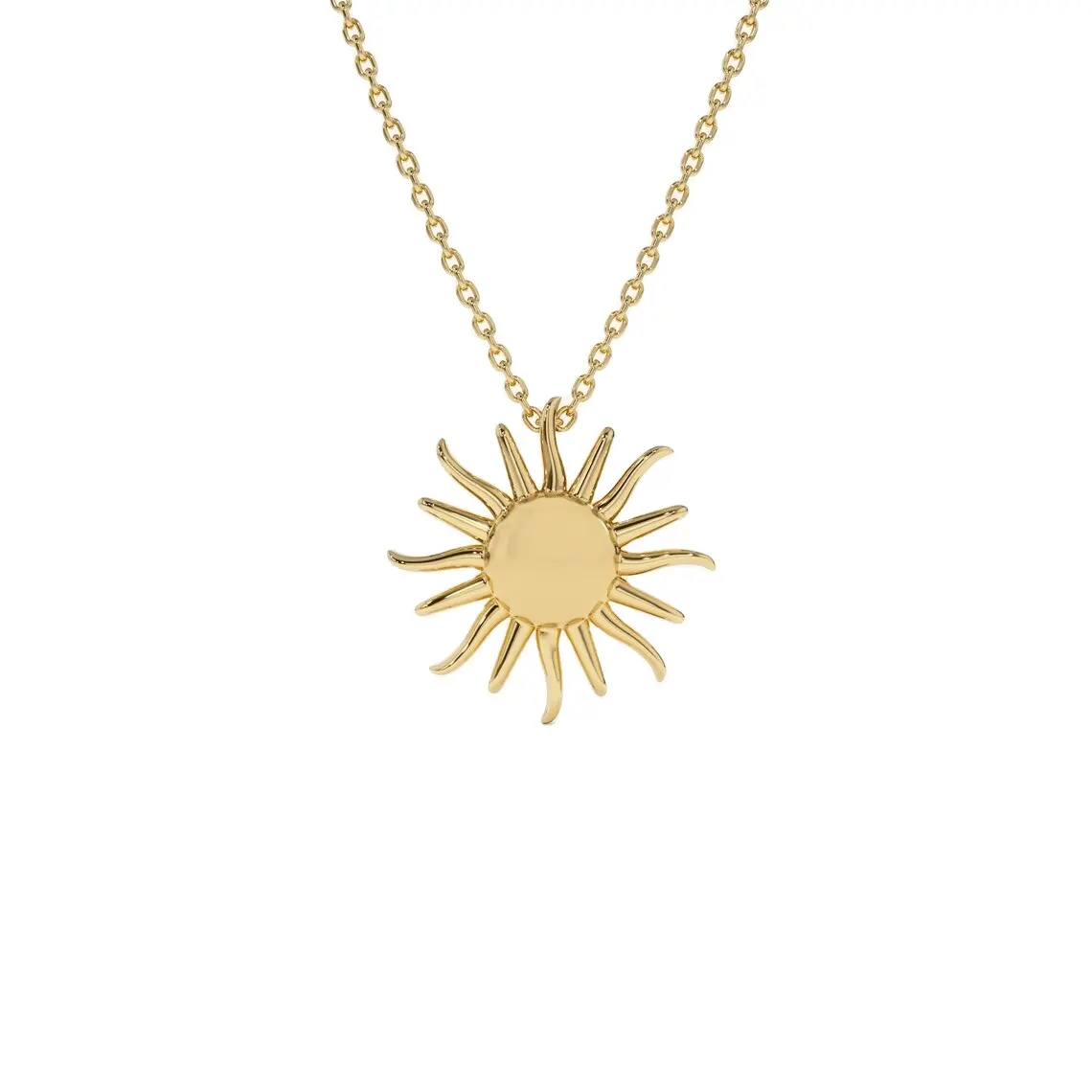 Kalung Perhiasan mode indah Celestial pesona matahari Antik rantai baja tahan karat matahari Yunani