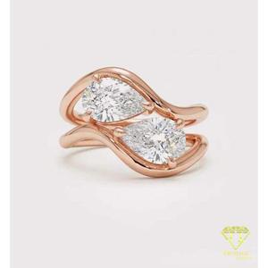 Pear Cut Moissanite Diamond Engagement Ring in White Gold Bypass Open <b>Wrap</b> Ring Modern <b>Bridal</b> Wedding Ring for Women - Product Image 4