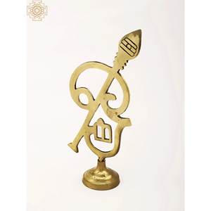 Hecho a mano 7 \ "latón Karttikeya Vel con Tamil Om en soporte placa india ilustraciones - Product Image 4