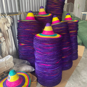 Solid Vietnam Mexican Sombrero Straw <b>Hat</b> Wide Brim For Durable Outdoor Work And Protective Sun Wear 99 Gold Data - Product Image 1