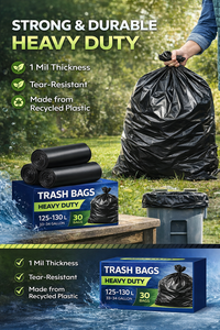 Bolsas de Basura Comerciales Resistentes TH GB-022 Premium de 33 Galones, Negras, de HDPE, a Prueba de Fugas, con Sellado Térmico, Suministro al por Mayor para Hoteles y Restaurantes - Product Image 6