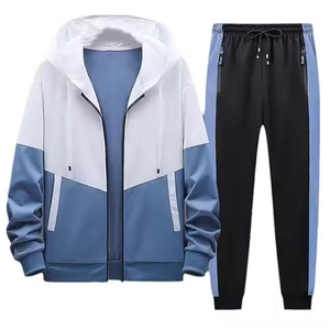 Conjunto Deportivo Unisex 2026 con Bloques de Color, Sudadera con Capucha y Cierre de Cremallera, Pantalones Deportivos Transpirables de Poliéster para Primavera, Ropa para Adultos - Product Image 2