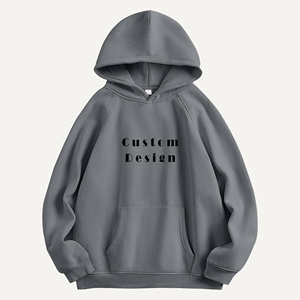 Sudadera con Capucha Unisex Extra Grande, Color Sólido, Felpa de Algodón, Manga Raglán, Diseño con Bolsillo, Sudadera Informal para Otoño - Product Image 6