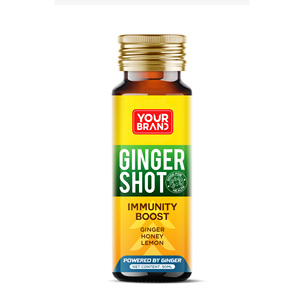Bebida de jengibre, miel y canela en botella de vidrio de 50 ml, bebida saludable de miel y canela, TU MARCA, diseño gratuito - Product Image 2