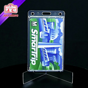 ที่ใส่บัตรเครดิตและป้ายชื่อแบบใสแนวตั้งทำจากพลาสติก ABS - Product Image 1