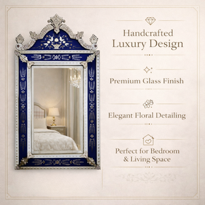 Miroir mural de style antique vénitien baroque de luxe |   Miroir en verre décoratif design pour salon, chambre et intérieurs d'hôtel - Product Image 5