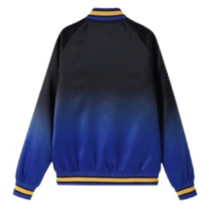 เสื้อแจ็คเก็ตบอมเบอร์ผ้าซาตินสีดำไล่เฉดแบบ Sigma Gamma Rho ปักลายเชนิลล์ เสื้อผ้าสำหรับชมรมนักศึกษากรีก ผู้หญิง ระดับพรีเมียม - Product Image 3