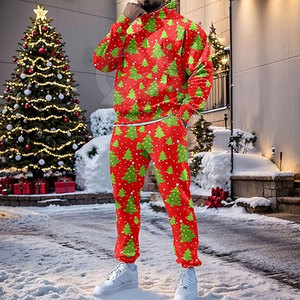 Survêtement d'hiver pour homme imprimé, doublé polaire, avec sweat à capuche et pantalon de jogging, personnalisable - Product Image 3