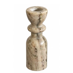 Portavelas de piedra verde, soporte decorativo para velas, soporte de piedra natural, decoración escultural para el hogar, portavelas de mesa, portavelas rústico - Product Image 2