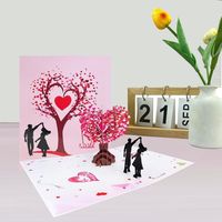 Kartu Ucapan 3D Pop-up Romantis Hari Valentine Buket Bunga Suvenir Hadiah untuk Hari PALING MANIS di Tahun Ini!