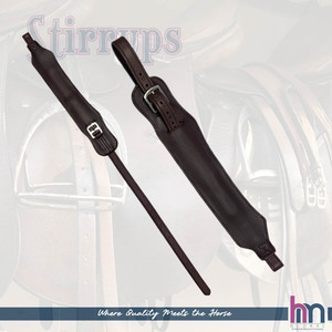 Correas de estribo anchas HM GLOBAL HMG-LS-303 de calidad premium para cabezada de caballo, cuero suave de vaca negro, accesorios de acero inoxidable - Product Image 2