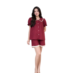 Conjunto de Shorts de Lino Rojo con Estampado Floral, Fresco y Suave, B798, Ropa de Maternidad Absorbente de Sudor para Mujeres Embarazadas, Precio al por Mayor - Product Image 1