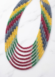Collar de Lujo de 7 Capas con Cuentas de Jade Multicolor de 4mm, Chapado en Oro, Joyería de Moda para Mujer, Hecho a Mano, para Bodas y Fiestas - Product Image 4