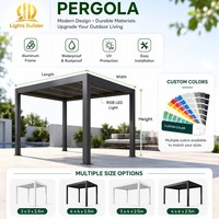 Gazebo pergola à toit rigide, gazebo en aluminium, gazebo d'extérieur, pergola à lames orientables, pergola rétractable