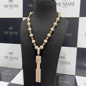 Collar Personalizado con Letras y Números, Chapado en Oro Rosa, Estilo Miami Cuban Link, Hiphop, con Diamantes Moissanite VVS, Colgantes y Dijes Finos para Unisex - Product Image 1