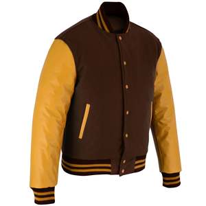 Vestes de style universitaire à manches longues pour l'hiver, en cuir/laine, en vente en ligne à prix avantageux - Product Image 6