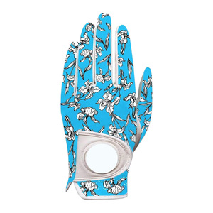 Guante de Golf para Mano Derecha, Diseño Floral Azul, Piel de Cabra, Transpirable, Antideslizante, Cierre de Tirón, Unisex, Deportivo, DARIB IMPEX - Product Image 4