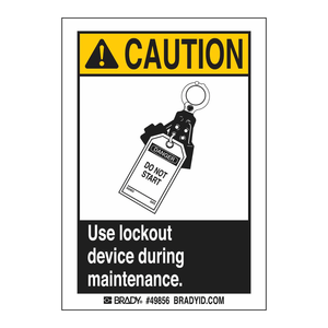 Étiquettes d'entretien Brady Caution Lockout Device pour équipements de sécurité industrielle - Product Image 1