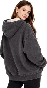 Winter Heavyweight Sherpa Fleece <b>Hoodie</b> OEM Acid Wash Sherpa <b>Hoodie</b> Manufacturer Garment Dyed Sherpa <b>Lined</b> <b>Hoodie</b> Streetwear - Product Image 5