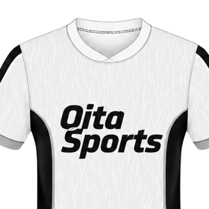 Camiseta de Rugby Blanca y Negra de Manga Corta con Cuello en V, Uniforme de Equipo Personalizado, Transpirable, para Entrenamiento Deportivo - Product Image 3