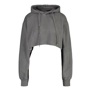 Hoodie personnalisable surdimensionné en coton molletonné délavé à l'acide, doublure écologique, pour femme, collection automne, par un fabricant de vêtements de luxe - Product Image 4