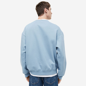 Sweat-shirt d'hiver pour homme, grande taille, col rond, en polaire, à épaules tombantes, avec poche, respirant, de haute qualité, à carreaux - Product Image 3