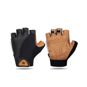 Gants de cyclisme en cuir couleur personnalisée, paume absorbant les chocs, protection respirante, pour sports de plein air et course - Product Image 1