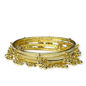 Best Selling Kashmiri 24K <b>Gold</b> Plated Trendy Jhumki Ghungroo Metal <b>Bangles</b> <b>Set</b> with Elegant Finish Lightweight Stylish Wedding - Product Image 2