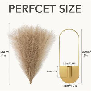 2 Pièces Support Mural Moderne Bohème en Métal pour Plantes Suspendues, Vases et Plumes de Pampa, pour Plantes d'Intérieur et Verdure Artificielle, Idéal pour Mur de Salle de Bain, Nouveauté - Product Image 4