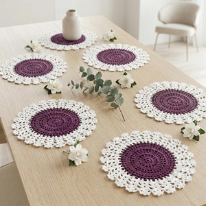 Premium Dual Color Macrame Placemats for Restaurant Cafe Dining and Kitchen Table Decoration Or Side Table Decorative <b>Mat</b> - Product Image 3