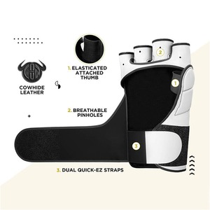 Gants de boxe à marque privée, qualité supérieure, cuir, fabrication professionnelle, fermeture auto-agrippante, emballage personnalisé, vente en gros - Product Image 5