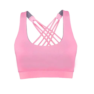 Women High Stretch Cross Back Sports Bra Padded Yoga Gym Fitness Workout Activewear <b>Top</b> Wholesale <b>Strappy</b> Training Athletic Bra - Product Image 1