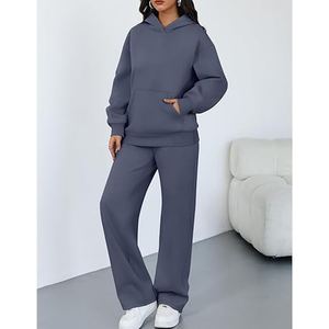 Women Modern Casual Tracksuit Hooded Pullover and <b>Elastic</b> Waist Sweatpants - Product Image 3