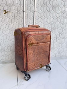 Nouvelles valises de créateurs multi-usages, sac à roulettes fait main en cuir véritable, unisexe, grande taille, design unique, valise - Product Image 3