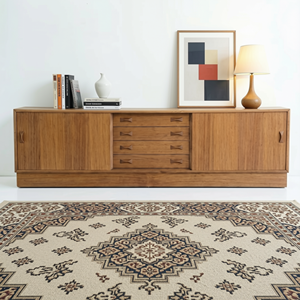 Buffet/Credenza Rétro en Bois de Teck Style Scandinave Mid-Century Modern pour Salon – Meuble de Rangement pour Vente en Gros aux États-Unis - Product Image 1