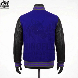 Blouson universitaire vintage personnalisable en cuir pour homme avec broderie en chenille de laine, manches vierges à lettres de baseball, blouson d'hiver style Letterman - Product Image 2