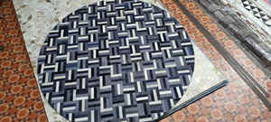 Alfombras y alfombras de cuero genuino hechas a mano Real de nueva tendencia, alfombras de retazos de gran oferta de cuero de vaca para sala de estar, área grande - Product Image 2