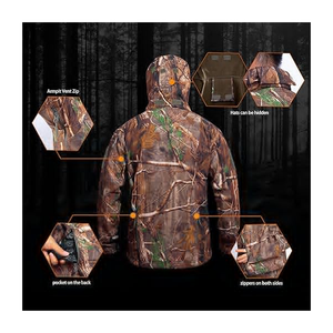 Conjunto de Traje de Caza de Camuflaje para Hombre, Chaqueta y Pantalones de Manga Larga para Otoño, Ropa Impermeable para Exteriores - Product Image 4