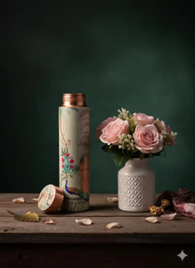 Mandala Printed Pure <b>Copper</b> <b>Bottle</b> for <b>Drinking</b> Water Handmade Health Benefit <b>Copper</b> Flask for Home Restaurant Hotel and Home - Product Image 5