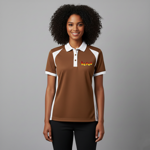 Camiseta Polo para Mujer, Nueva Colección 2026, Contraste Marrón y Blanco, Manga Corta, Secado Rápido, Informal, con Logotipo Estampado en la Parte Delantera, Venta en Línea - Product Image 4