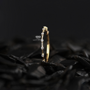 Anillo de Diamantes de Oro Amarillo con Piedras Naturales para Mujer, Corte Brillante Redondo, Clásico, para Exportación - Product Image 2