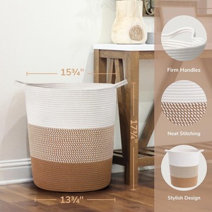 High On Demand Cotton Jute <b>Storage</b> <b>Basket</b> for Home Living Room Bedroom and Nursery <b>Storage</b> Available At Export Price - Product Image 1